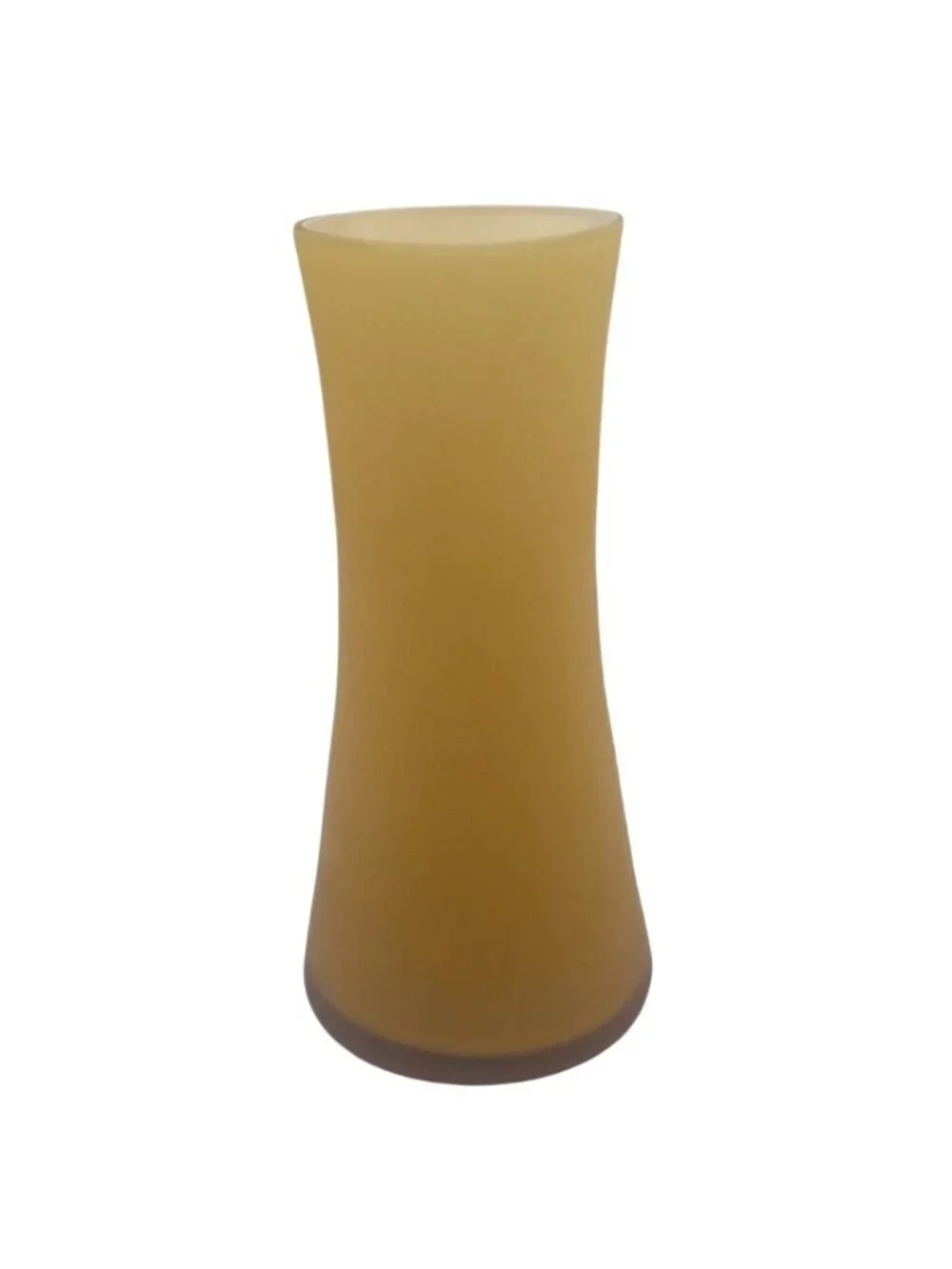 Minimalist Flared Bud Vase Orange Frosted Cased Art Glass Two Tone Modern Retro